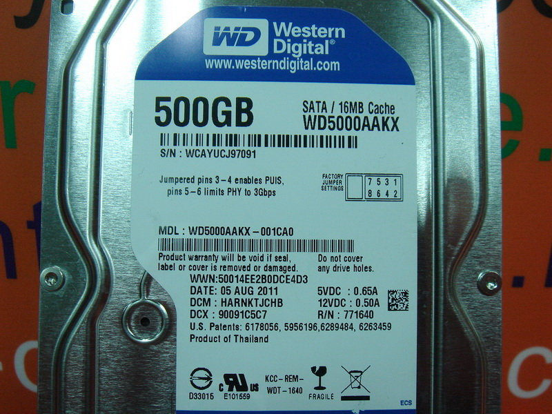 Disque Dur WD 500 Go Western Digital SATA III 3,5" 7200 RPM - Parfait état Occasion